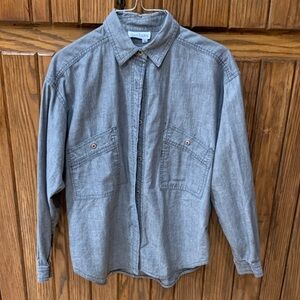 ANN TAYLOR Gray denim  Women shirt 
Size S